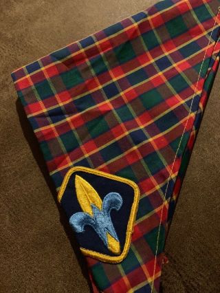Vintage Boy Scouts Of America Neckerchief Scarf Plaid Red Webelos Bsa 1980s