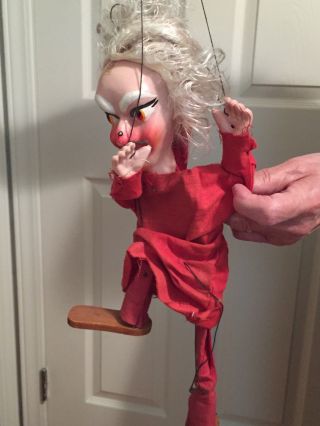 Vintage Marionette Puppet Halloween Folk Art Scary