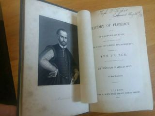 Niccolo Machiavelli.  History of Florence.  The Prince.  1854.  Bohn Publisher. 2