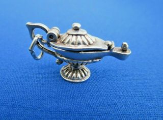 Vintage 925 Sterling Silver Charm Ginie In A Lamp Early Nuvo 3.  7 G