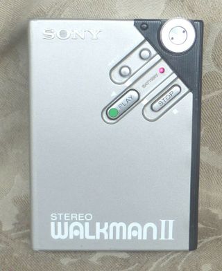 Vintage Silver Sony Wm - 2 Stereo Walkman Ii Cassette Player Japan Wm2