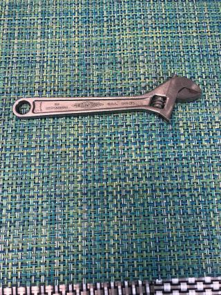Vintage 200 Mm Diamond Adjustable Wrench - 8” Made In Usa Chipped Chrome