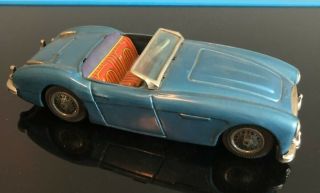 Vintage Bandai Austin Healey Tin Toy Friction Car Litho 1960s Japan Blue Pressed