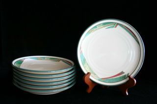 7 Vintage Noritake Stoneware West 8696 8.  25 " Salad Plates Euc