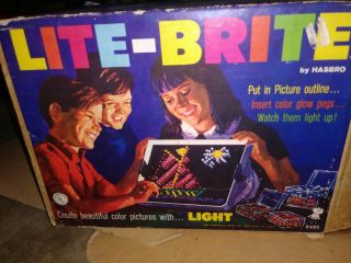 Vintage 1967 Lite Brite Hasbro Toy Light Bright W/ Box