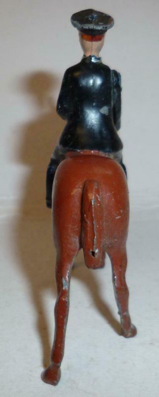 BRITAINS VINTAGE LEAD MOUNTED POLICEMAN ON BROWN HORSE,  FROM THE 1930/50 ' S 4
