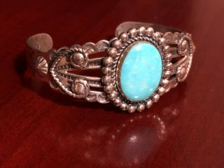 Vintage Bell Trading Post Sterling Silver Turquoise Native American Bracelet