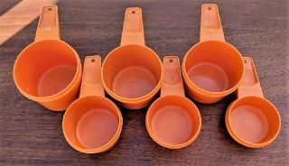 Tupperware Vintage Burnt Orange Measuring Cup Set,  Nesting,  Set Of 6