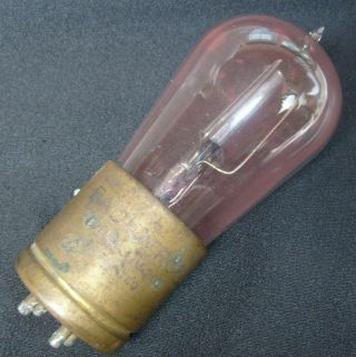 Vintage Radiotron Uv - 200 Uv 200 Tube Tipped Globe W/ Light Pink Glass