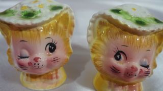 Vintage Enesco Miss Priss Kitty Cat Salt and Pepper Shakers Anthropomorphic 6