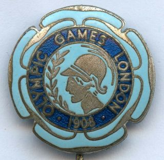 Uk Vintage Summer Olympic Games London 1908 Pin Badge
