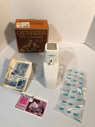 Vintage Osterizer Icer Ice Crusher Attachment Fine / Coarse Model 435 Orig Box