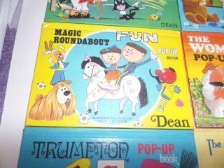 DEAN AND SONS 1974 VINTAGE CHILDREN ' S 6 POP UP BOOKS BUNDLE,  PLAY SCHOOL,  THE WOM 5