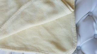 Vintage Baby Morgan Cotton Thermal Waffle Weave Blanket Yellow Washed