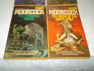 Michael Moorcock,  4 Fantasy Fiction,  Paperbacks,  Vintage ACE and others.  Elric 3