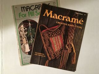 2 Vintage Macrame Project Instruction Book/booklets