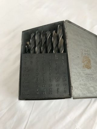 Vintage Radnor 30 - Bit Metal Drill Index Box Case Organizer W/ 25 Bits