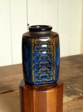 Soholm Stentoj Denmark Pottery Vase Mcm Vintage Einar Johansen Blue Ceramics