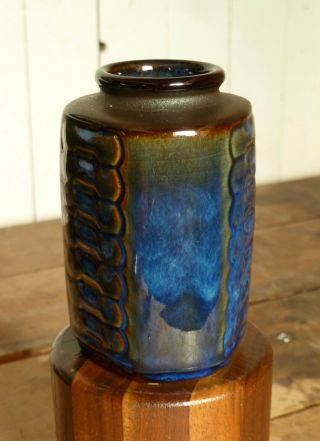 Soholm Stentoj Denmark Pottery Vase MCM Vintage Einar Johansen Blue Ceramics 3