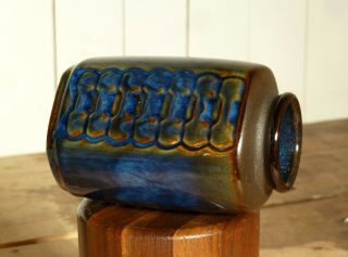 Soholm Stentoj Denmark Pottery Vase MCM Vintage Einar Johansen Blue Ceramics 5
