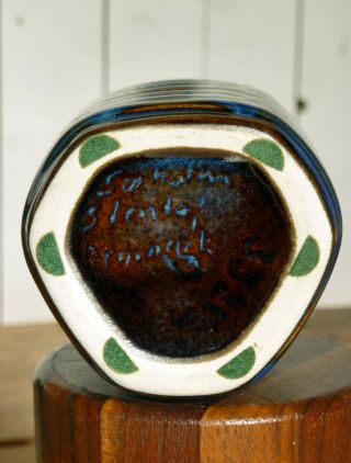 Soholm Stentoj Denmark Pottery Vase MCM Vintage Einar Johansen Blue Ceramics 6