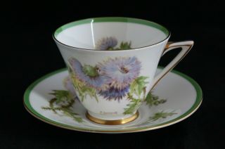 Vintage Royal Doulton Bone China Glamis Thistle H.  4601 Tea Cup & Saucer