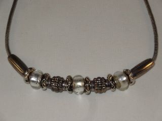 Vintage Silver Bead Charm Necklace Choker Pretty Stylish Fashionable