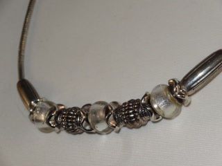 Vintage Silver Bead Charm Necklace Choker Pretty Stylish Fashionable 2