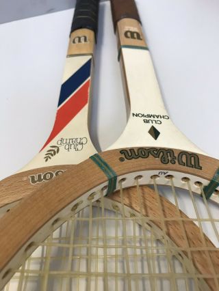 Vintage Wooden Wilson Tennis Racket X2