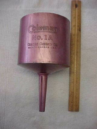 Vintage Coleman No.  1a Anodized Pink Aluminum Filter Funnel Wichita Kansas Usa