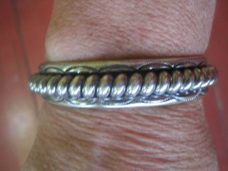 Vintage Navajo Native Sterling Silver Classic Tahe Cuff Bracelet Signed 46 Grams