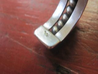 Vintage Navajo Native Sterling Silver Classic Tahe Cuff Bracelet Signed 46 grams 3
