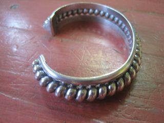 Vintage Navajo Native Sterling Silver Classic Tahe Cuff Bracelet Signed 46 grams 4