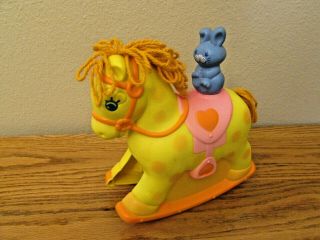 Vintage 1981 Mattel Crib Rail Rocking Horse And Bunny,  Musical And