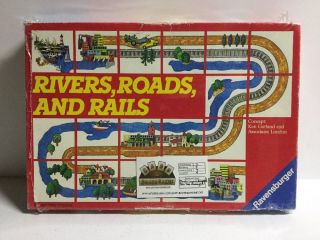 Vintage 1984 Rivers,  Roads,  And Rails Board Game Ravensburger Complete