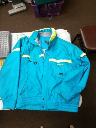 Vtg Nevica Ski Jacket Coat Function 18 System 80s 90s Teal,  Yellow,  Usa 42