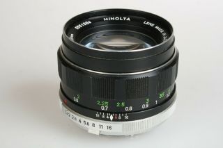 MINOLTA MD MC Rokkor - PF 58/1.  4 58mm f1.  4 1.  4 Lens JAPAN w/Cap 3