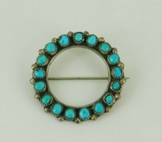 Vintage Southwestern Sterling Silver Turquoise Pin Needs A Stone Put In