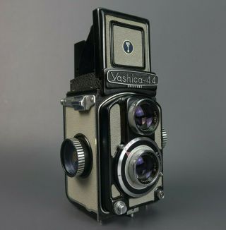 Yashica 44 Black & Gray 127 Tlr Camera W/ Yashikor 60mm F3.  5 Lens -