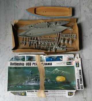 Vintage 1969 Revell 1/720 Scale Battleship Uss Pennsylvania Model Kit