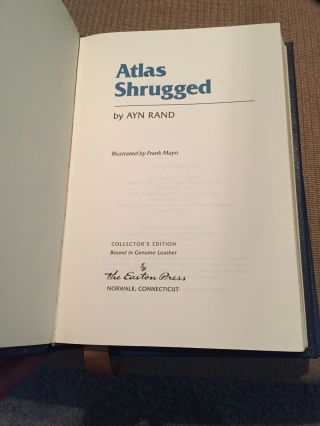 Easton Press Collectors Edition Atlas Shrugged Volume I & II By Ayn Rand 6