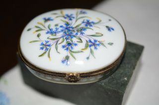 Vintage Limoges Trinket Box Marie Antoinette Blue Cornflower Ancienne Royale