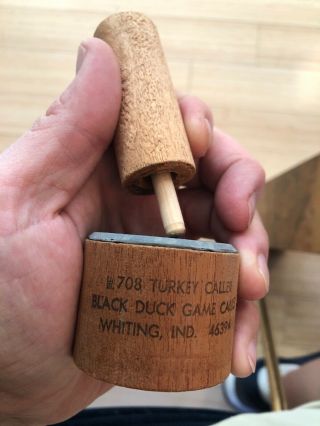 Vintage Black Duck Game Calls Co.  Turkey Caller Call W/ Box & Instructions 2