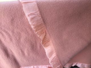 Vintage Wool Camp Blanket Pink For Cutter Craft Repurpose 50x72