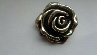 Sterling Silver Rose Brooch Or Necklace Pendant Marked.  925 - Vintage
