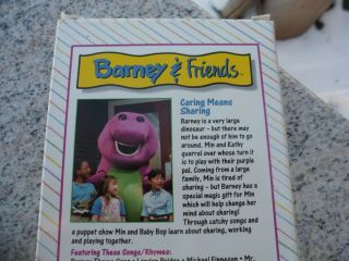 Vintage Barney & Friends Caring Means Sharing 1992 VHS Time Life Tape Video 3