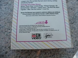 Vintage Barney & Friends Caring Means Sharing 1992 VHS Time Life Tape Video 4