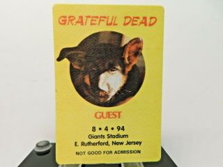 Vintage Grateful Dead Backstage Pass 8 - 4 - 1994 Giants Stadium Jersey