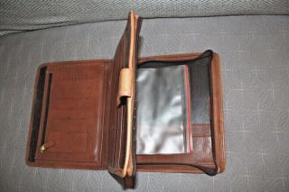 Vintage Unique Franklin Covey Bifold Brown Distressed Leather Binder/planner