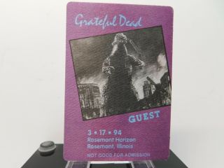 Vintage Grateful Dead Backstage Pass 3 - 17 - 1994 Rosemont Horizon Ill